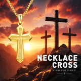 14K Gold Plated Cross Pendant Necklace for Men
