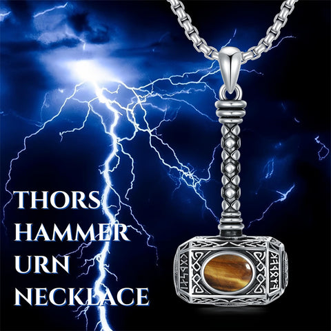 Sterling Silver Thors Hammer Urn Necklace for Ashes