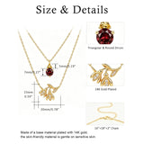 14K Gold Birthstone Birth Flower  Pendant Necklace Birthday Jewelry Gifts for Women