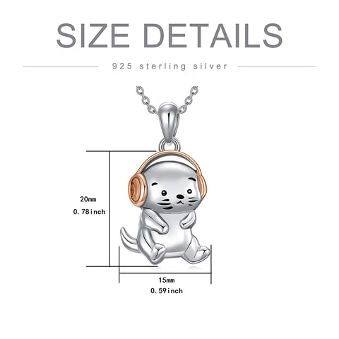 Sterling Sliver Sea Otter Pendant Necklace