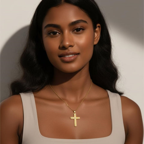 14K Gold Plated Cross Infinity  Pendant Necklace  for Women
