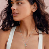 Sterling SilverTurquoise Red Coral Lapis Lazuli Malachite Paperclip Chain Necklace