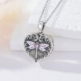 Sterling Silver Heart Rabbit Dog Cat Butterfly Dragonfly Hummingbird Wolf Urn Necklace for Ashes
