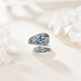 Sterling Silver Blue Jay Adjustable Spoon Ring