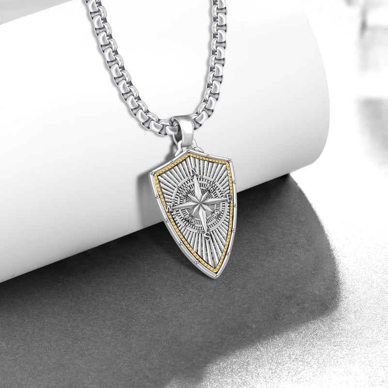 14K Gold Plated Masonic Cross Compass St Michael St Christopher Santa Muerte Star of David Pendant Necklace