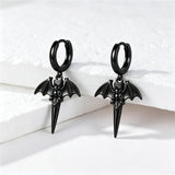 Sterling Silver Feather Arrow  Skull Spider Bat Scorpion Hoop Earrings Halloween Christmas Gift