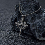 Sterling Silver Nail Cross Pendant Necklace for Men