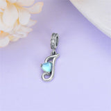 Sterling Silver Moonstone Initial Alphabet Charm Beads