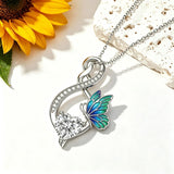 Sterling Silver 12 Month Birthstone Infinity Heart Animal Pendant Necklace Christmas Birthday Jewelry Gift