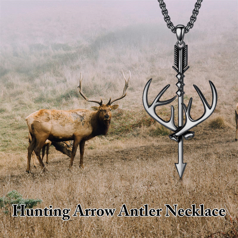 cross with antlers and fish hook Sterling Silver Cross Deer Antler Fish Hook Hunting Pendant Necklace f– romanticwork