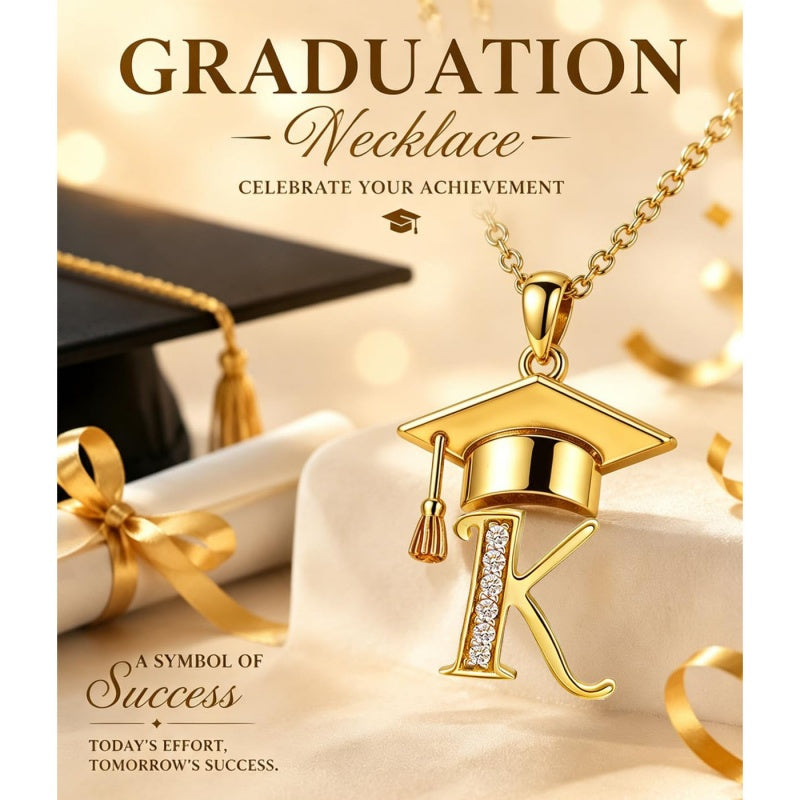 Initial  Graduation 14K Gold Plated Inspiring Grad Pendant Necklace Graduations Jewelry Gifts