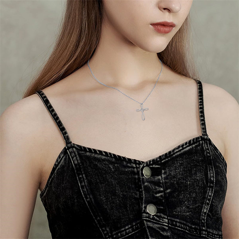 Sterling Silver Lion Semicolon Rose Sunflower Cross Pendant Religious Necklace