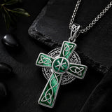 14K Gold Plated Celtic Vikin Cross Pendant Necklace Irish Jewelry Religious Protective Gift