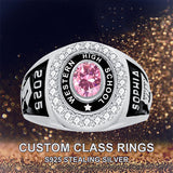Sterling Silver Custom Engraved High School College Class Ring