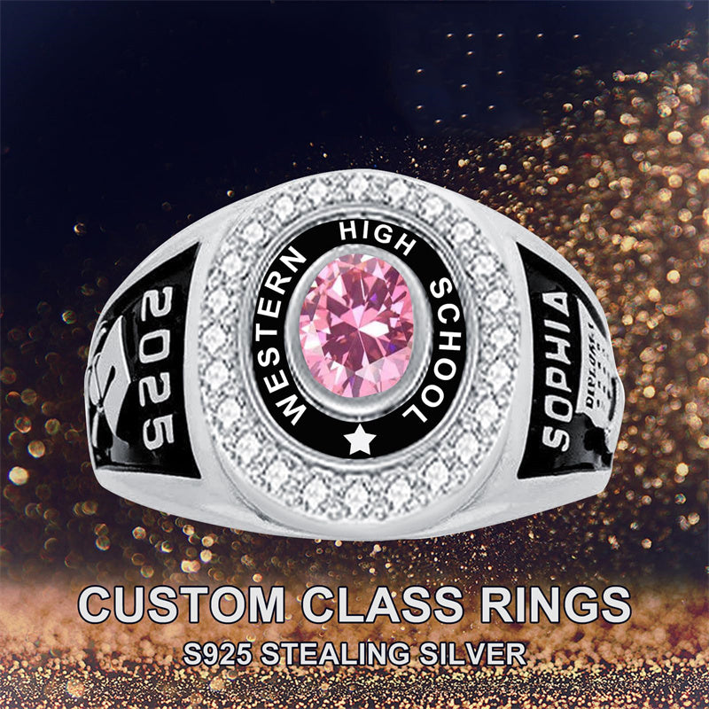 Sterling Silver Custom Engraved High School College Class Ring
