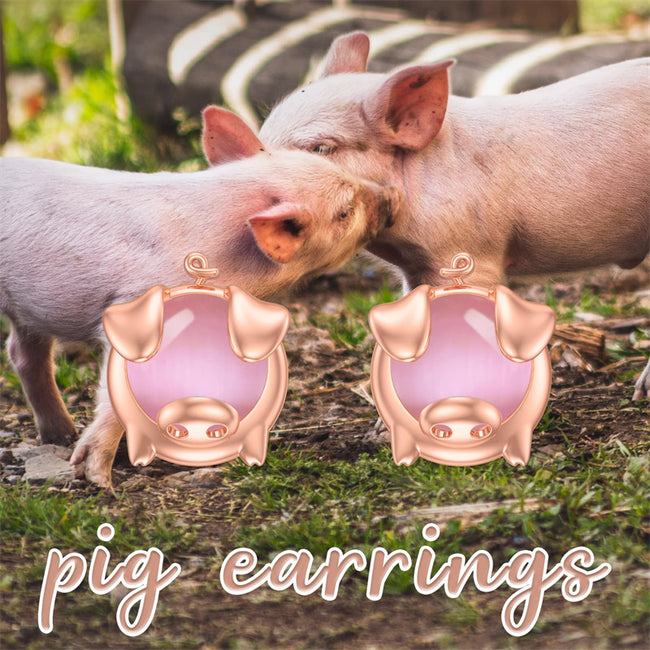 Pig Earrings Hypoallergenic Animal Jewelry Christmas Birthday Gifts for Women Mom Girlfriend