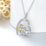 Highland Cow Necklace Sterling Silver Heart Cow Pendant Charm Jewelry Gifts for Women Girls