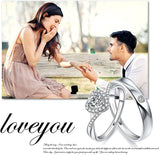 Sterling Silver Cubic Zirconia Endless Love Matching Set Couple Rings