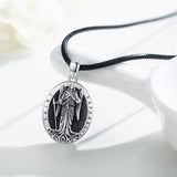 Silver Patron Saint Amulet Necklace St Raphael Jewelry Gift For Men Women
