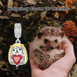 925 Sterling Silver Cubic Zircon Hedgehog Charm Beads