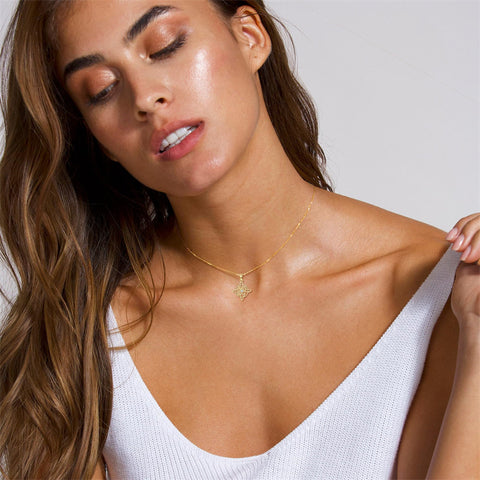 14K Yellow Gold Witches Knot Pendant Necklace