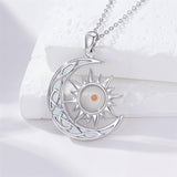 Sterling Silver Mustard Seed Black Cat Hummingbird Cross and Mountain Mountain Turquoise Sun and Moon Pendant Necklace