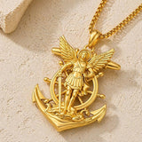 Christian Religious Medal Amulet 14K Gold Plated Pendant  Necklace
