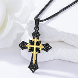 Sterling Silver Wooden Cross Pendant Necklace