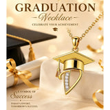 Initial  Graduation 14K Gold Plated Inspiring Grad Pendant Necklace Graduations Jewelry Gifts