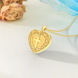 10K 14K 18K Solid Gold Heart Personalized Photo Starburst Cross Rose Wings Butterfly Turtle Celtic Pendant Necklace
