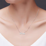 925 Sterling Silver Rose Gold Plated Heart Sunrise from Snow Caps Mountain Range Necklace Gift for Women Teen Girls Hikers Outdoor Lovers
