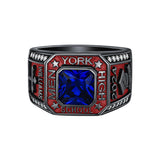 Sterling Silver Personalized Colorful Class High School  Graduation University College Ring for Men