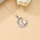 Sterling Silver Mother Daughter Father Daughter Sister Pendant Necklace Family Jewelry for Christmas Mother's Day