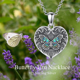 Sterling Silver Heart Rabbit Dog Cat Butterfly Dragonfly Hummingbird Wolf Urn Necklace for Ashes