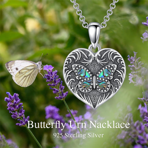 Sterling Silver Heart Rabbit Dog Cat Butterfly Dragonfly Hummingbird Wolf Urn Necklace for Ashes