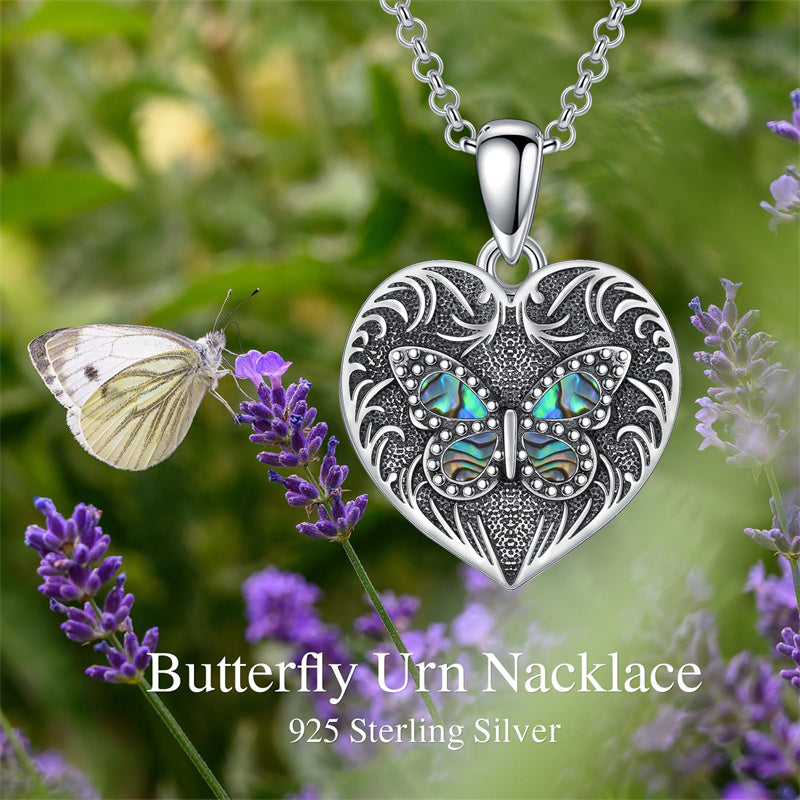 Sterling Silver Heart Rabbit Dog Cat Butterfly Dragonfly Hummingbird Wolf Urn Necklace for Ashes