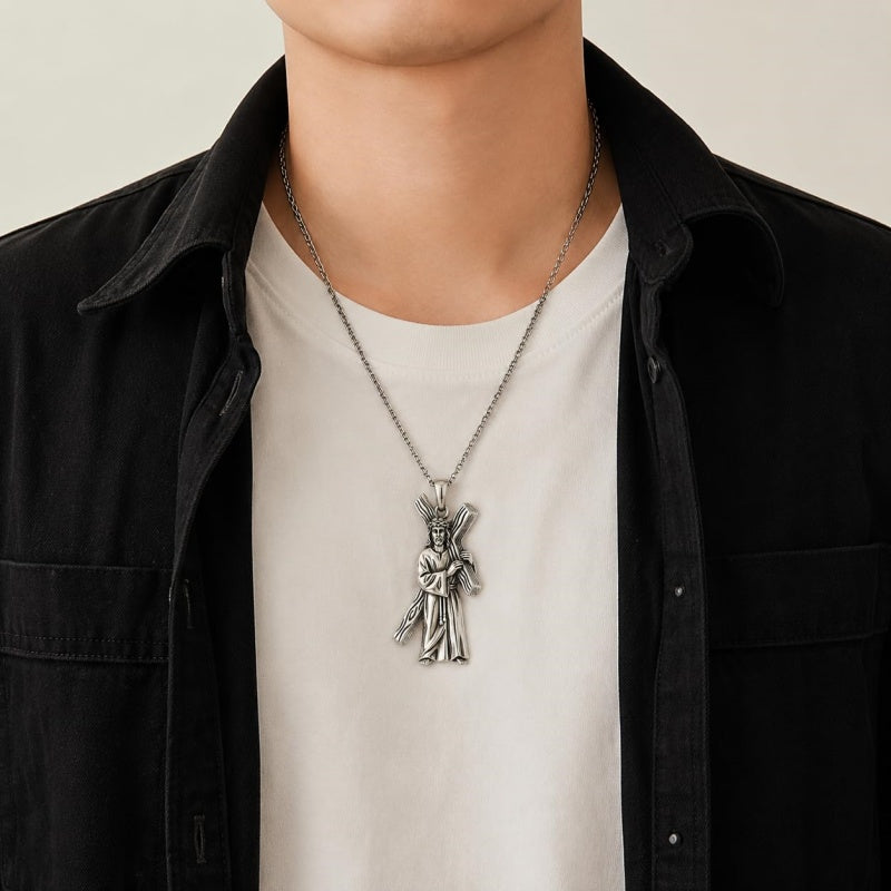 Sterling Silver Cross Pendant Necklace Christian Religious Jewelry Gifts for Anniversary