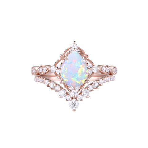 Sterling Silver 10K 14K 18K Gold Pear Shaped Gemstone Engagement Ring