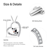 Dalmatian Dog Necklace S925 Sterling Silver Heart Pendant Necklaces Jewelry Gifts for Women Teen Girls Mum Girlfriends Birthday Gift