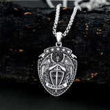 Saint Michcel Necklace 925 Sterling Silver Amulet Medal Jewelry for Men Women with 2.5mm 22"+2" Rolo Chain (with Gift Box)