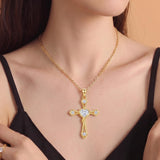 10K 14K 18K Gold Cross Pendant Necklace Religious Jewelry Gifts for Men and Women