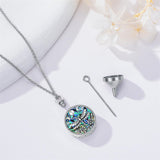 Sterling Silver Abalone Shell Bee Butterfly Dragonfly Urn Necklace for Ashes