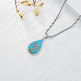 Tree of Life Necklace Sterling Silver Abalone Shell/Opal/Turquoisel Family Tree of Life Jewelry for Women Men