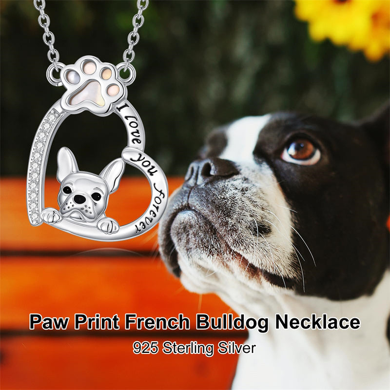 Sterling Silver Paw Print Poodle Corgi French Schnauzer Chihuahua Dachshund Golden Retriever Pug Pendant  Necklace