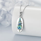 Sterling Silver Mountain Bear Pine Tree Sun Ocean Snowy Mountain Pendant Necklace