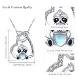 Sloth Necklace for Women 925 Sterling Silver Heart Sloth Pendant for Girls Sloth Jewelry Gift for Animal Lovers