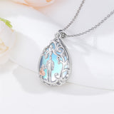 Sterling Silver Moonstone Teardrop Father Daughter Mother Daughter Pendant Necklace