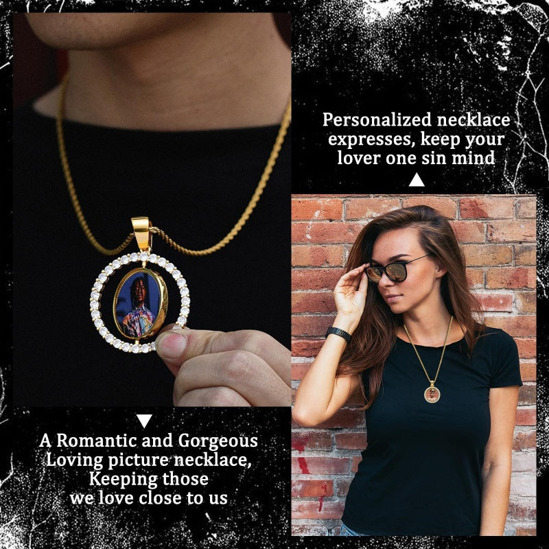 14K Gold Plated Personalized Photo Pendant Necklace Personalized Gift