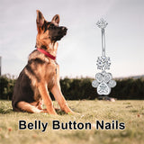 Sterling Silver Cubic Zircon Angel Wings Mermaid Tail Palm Tree Pet Paw Print Belly Button Ring