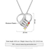 Sterling Silver Personalized  Engraved 2-6 Names Family Pendant Necklace